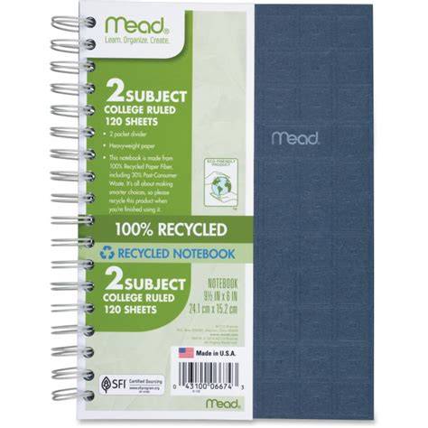 Mead 06674 Recycled Notebook - raincitystudios.com