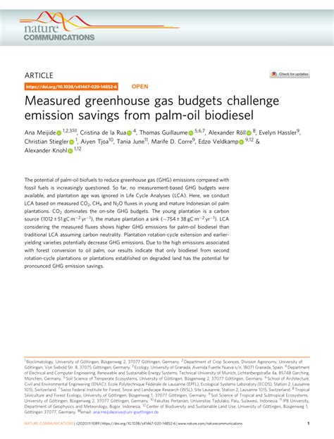 Measured greenhouse gas budgets challenge emission savings from palm ... - wintechmobiles.com