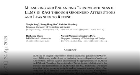 Measuring and Enhancing Trustworthiness of LLMs in RAG through... - muktibox.com