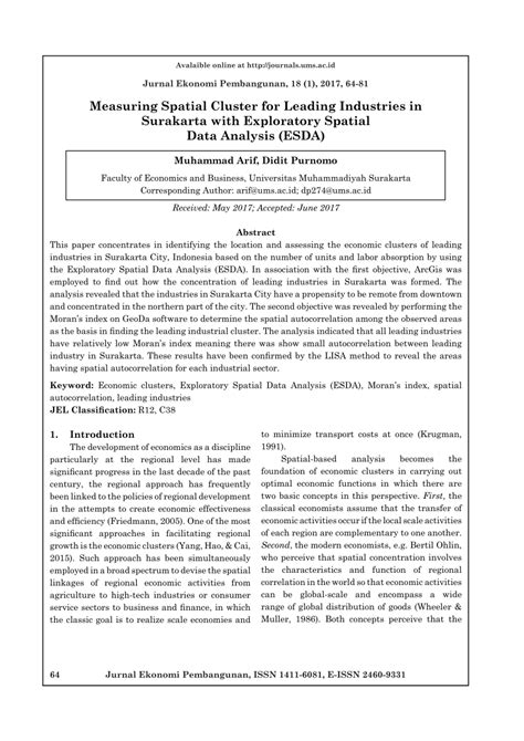 Measuring Spatial Cluster for Leading Industries in Surakarta with ... - wintechmobiles.com