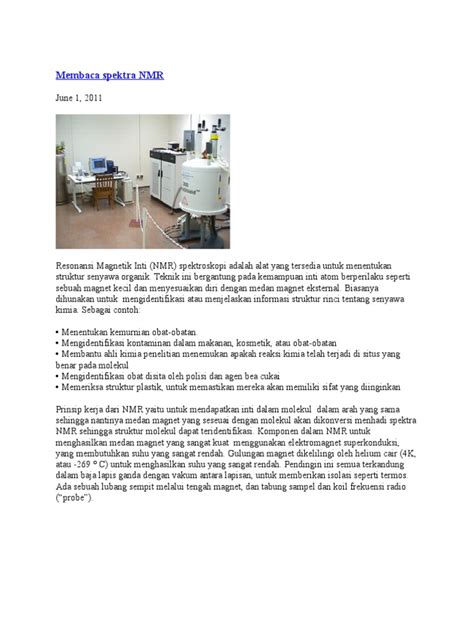 Membaca spektra NMR - zonakimia - wintechmobiles.com