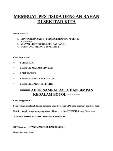 MEMBUAT PESTISIDA NABATI DENGAN BAHAN DI … - raincitystudios.com