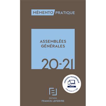 MEMENTO ASSEMBLEES GENERALES 2020-2021