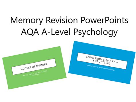 MEMORY Revision Powerpoint AQA Psychology Teaching …