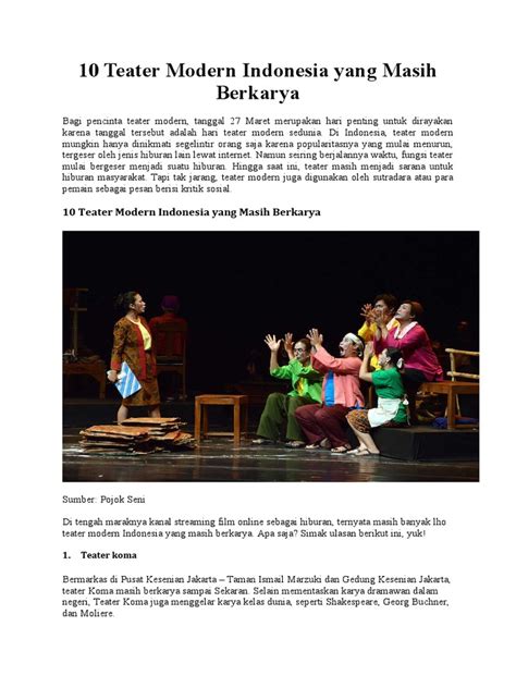 MENGEMAS TEATER MODERN INDONESIA BERBASIS TRADISII - muktibox.com