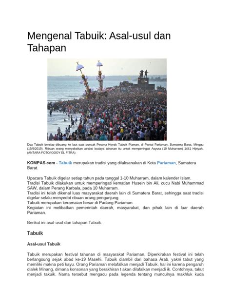 Mengenal Tabuik: Asal-usul dan Tahapan - Rayakan Perbedaan - wintechmobiles.com