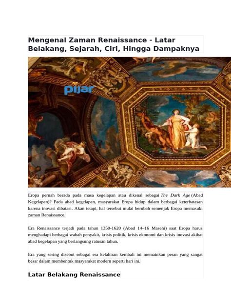Mengenal Zaman Renaissance - Latar Belakang, … - wintechmobiles.com