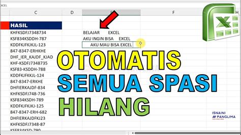 MENGHAPUS SPASI KOSONG DI EXCEL - YouTube