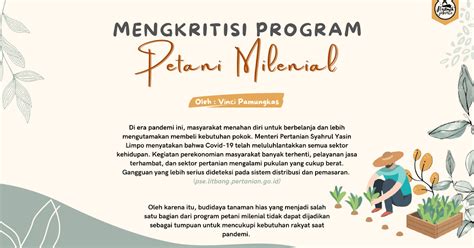 Mengkritisi Program Petani Milenial | Muslimah Jakarta Official - raincitystudios.com