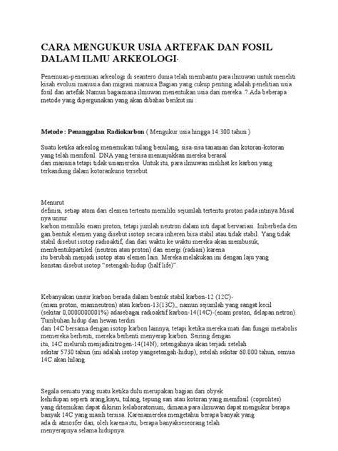 Mengukur Usia Artefak dan Fosil Dalam Ilmu Arkeologi - wintechmobiles.com