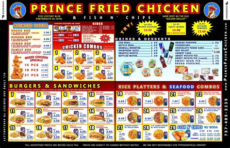 MENU - PRINCE FRIED CHICKEN