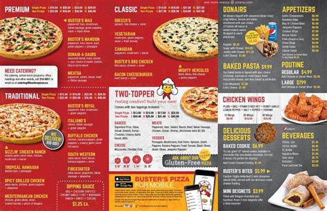 MENU Busters PIzza