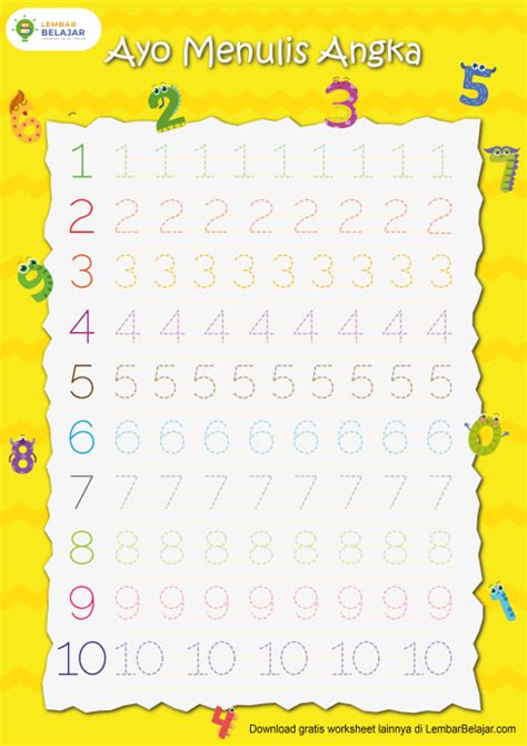 Menulis Angka Arsip - Lembar Belajar - Lembar Kerja … - muktibox.com