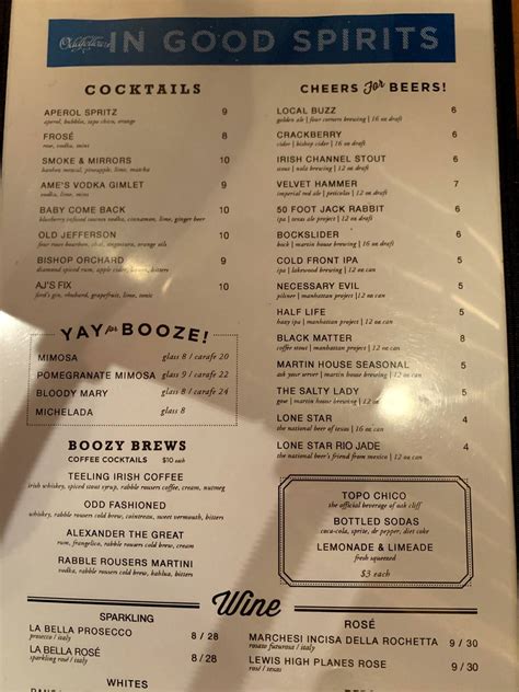 MENUS Oddfellows