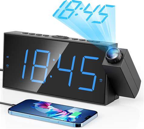 Mesqool Projection Alarm Clock, Digital Clock with 180 … - raincitystudios.com