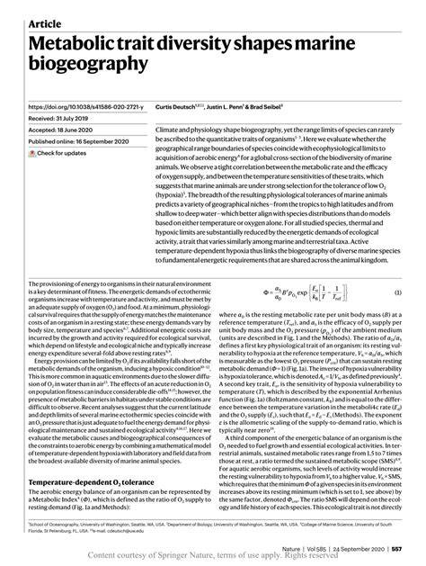 Metabolic trait diversity shapes marine biogeography - raincitystudios.com