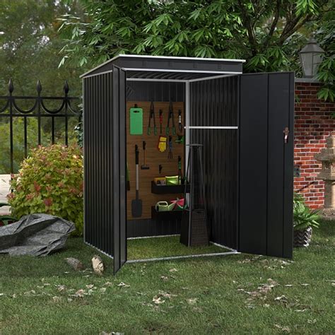 Metal Outdoor Storage Shed 6FT X 4FT, Steel Utility Tool Shed Storage ... - raincitystudios.com