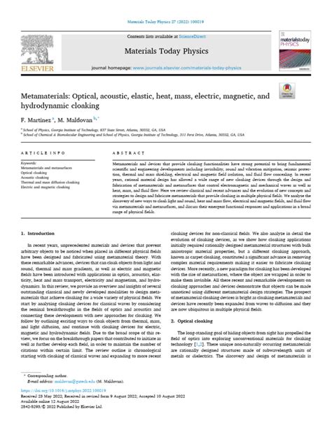 Metamaterials: Optical, acoustic, elastic, heat, mass, electric ... - wintechmobiles.com