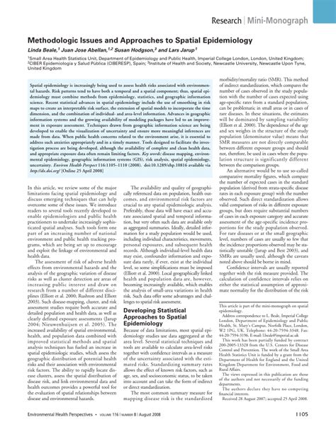 Methodologic Issues and Approaches to Spatial Epidemiology - wintechmobiles.com
