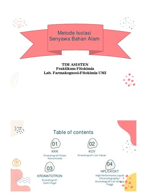 Metode Isolasi Senyawa Bahan Alam | PDF - Scribd - muktibox.com