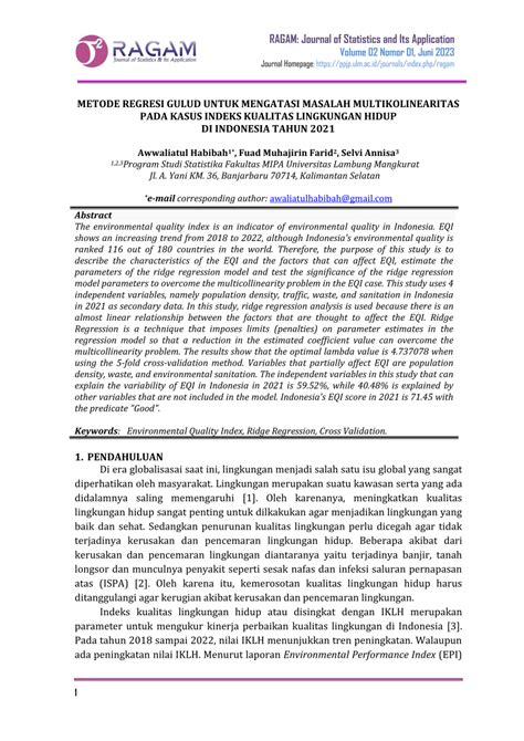 METODE REGRESI GULUD UNTUK MENGATASI MASALAH MULTIKOLINEARITAS PADA ... - wintechmobiles.com