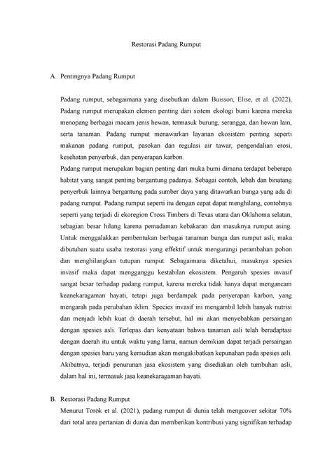Metode Restorasi Padang Rumput - Studocu - raincitystudios.com