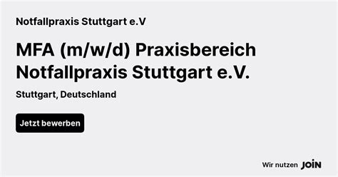 MFA ( Praxisbereich Notfallpraxis Job Stuttgart Baden …