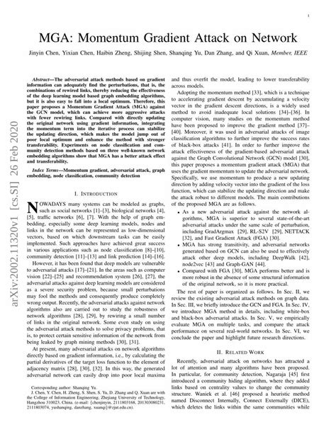 MGA: Momentum Gradient Attack on Network Request PDF