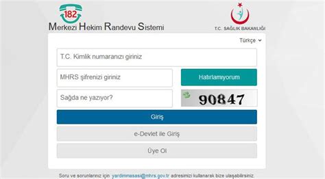 MHRS Web Randevu Ministry of Health.