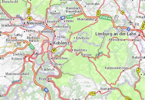 MICHELIN Bad Ems map - ViaMichelin