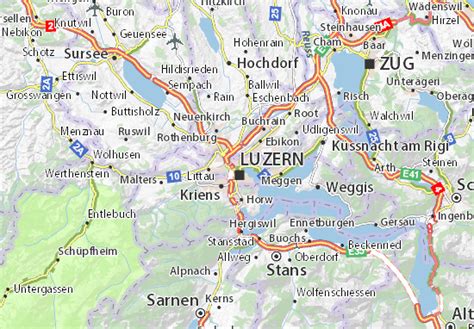 MICHELIN Lucerne map - ViaMichelin