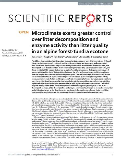Microclimate exerts greater control over litter decomposition and ... - raincitystudios.com