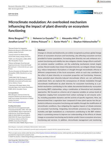 Microclimate modulation: An overlooked mechanism influencing the impact ... - raincitystudios.com