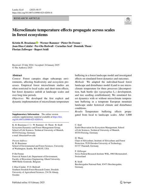 Microclimate temperature effects propagate across scales in forest ... - raincitystudios.com