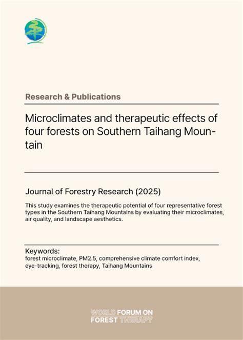 Microclimates and therapeutic effects of four forests on Southern ... - raincitystudios.com