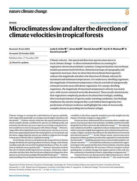 Microclimates slow and alter the direction of climate ... - Nature - raincitystudios.com