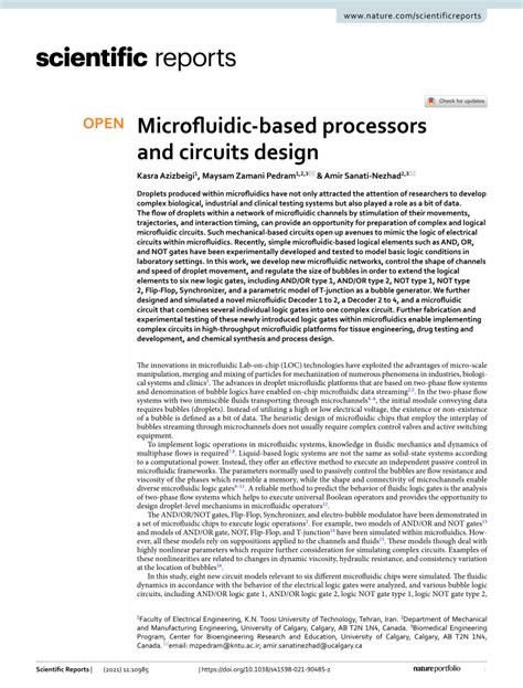 Microfluidic-based processors and circuits design - Nature - wintechmobiles.com