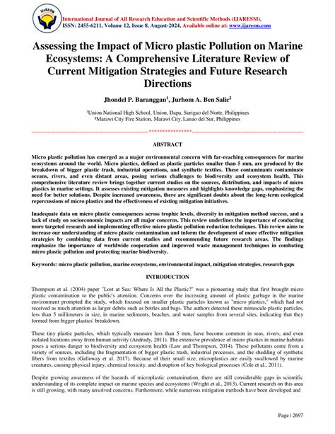 Microplastics in marine ecosystems: A comprehensive review of ... - muktibox.com