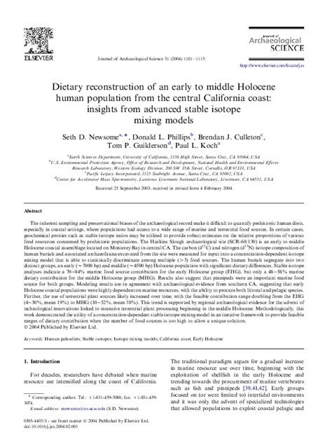 Middle Holocene menus: dietary reconstruction from coprolites at the ... - wintechmobiles.com