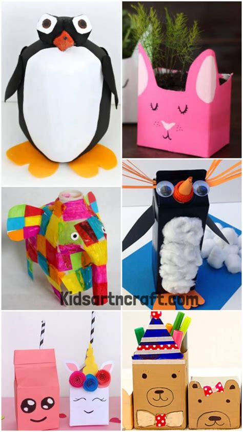 Milk Carton Animal Crafts - Kids Art & Craft - raincitystudios.com