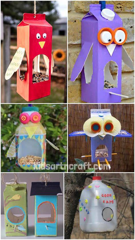 Milk Carton Bird Feeder Crafts - Kids Art & Craft - raincitystudios.com