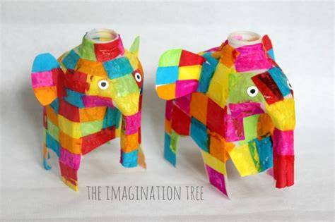 Milk Jug Elmer Elephant Craft - The Imagination Tree - raincitystudios.com