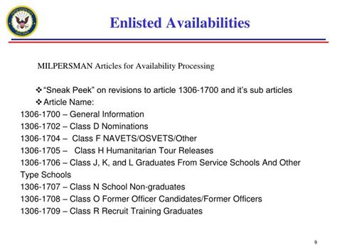 MILPERSMAN 1306-1700 AVAILABILITY PROCESSING …