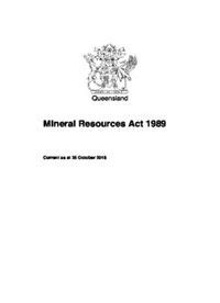 MINERAL RESOURCES ACT 1989 - SCHEDULE 1