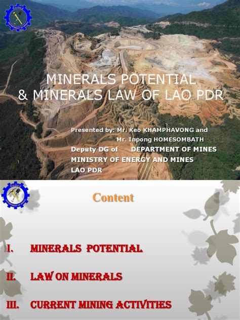 MINERALS POTENTIAL & MINERALS LAW OF LAO PDR - DMR - wintechmobiles.com