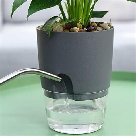 Mini Self Watering Flower Pot Plastic Plant Pots Self Watering Planter ... - raincitystudios.com