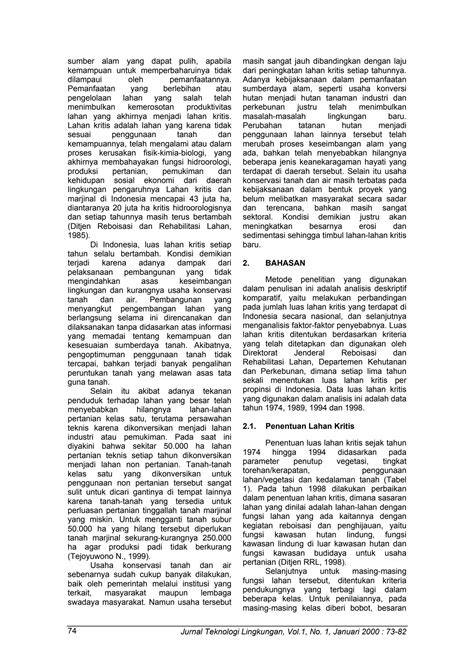 MINIMALISASI LAHAN KRITIS MELALUI PENGELOLAAN … - raincitystudios.com