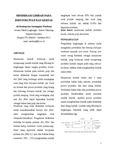 MINIMISASI LIMBAH PADA INDUSTRI PULP DAN …