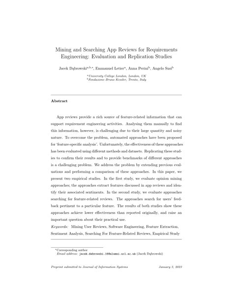 Mining and searching app reviews for requirements engineering ... - coolestguyplanet.net