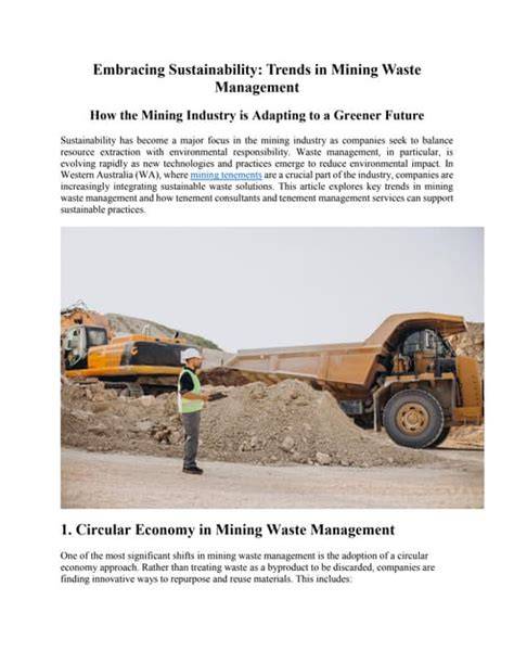 Mining waste management: Extending sustainability options across ... - raincitystudios.com